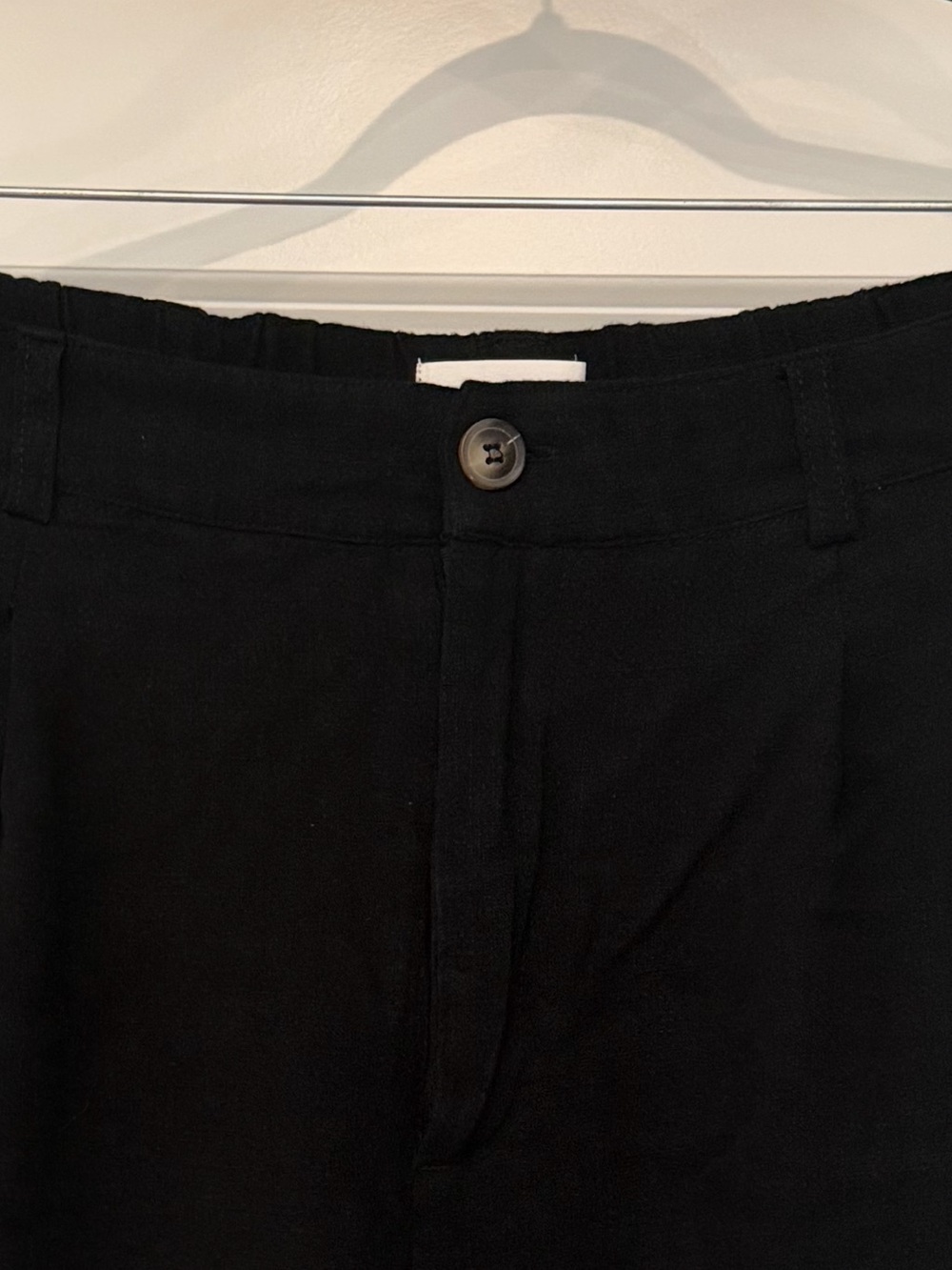 Be Cool Linen Shorts Size Large Black Side Pockets Flowy Comfortable Lightweight - Picture 5 of 10